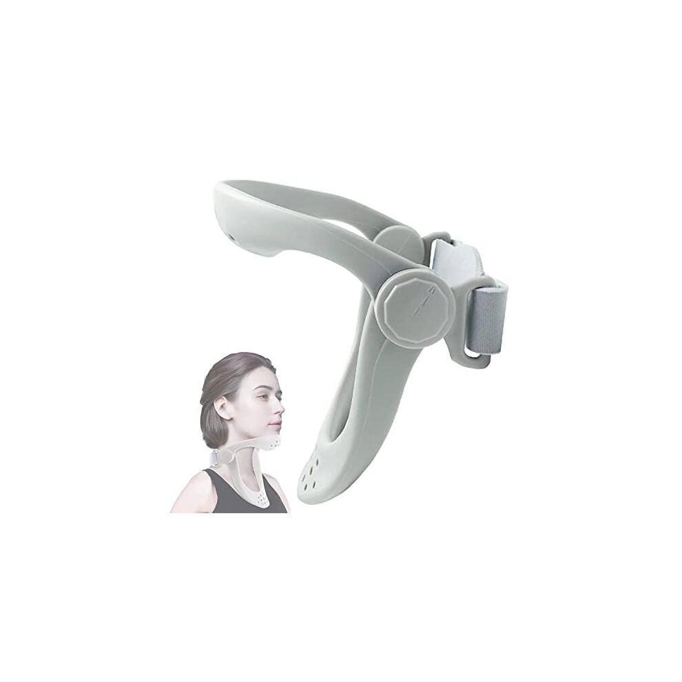 Grey Adjustable Neck Brace For Pain Relief And Cervical Traction Device For Spine Alignment,
