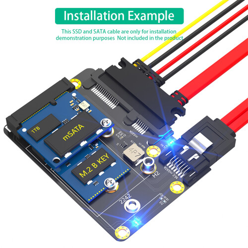 2-in-1-SATA3.0-Msata/M.2-SSDs auf Doppel-SATA3-Adapter, 1