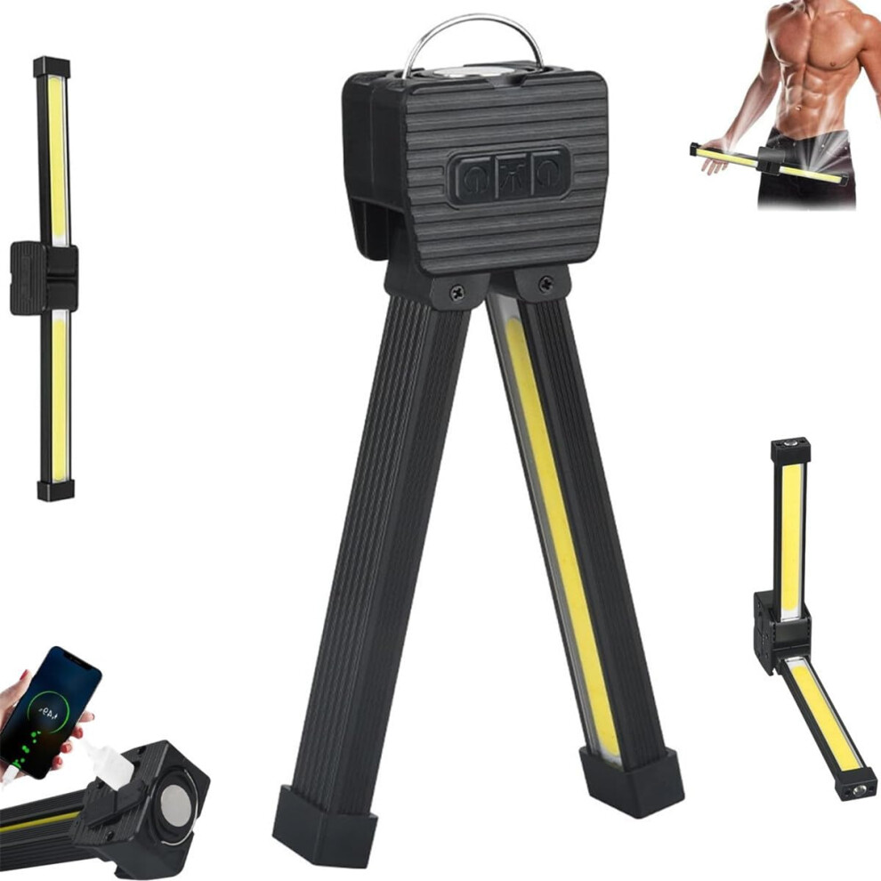Portable Magnet Led Flashlight With Hanging Hook,180 Degree Folding Work Light,Usb Rechargeable Power Bank,7Th Gear Dimming 9189345077760