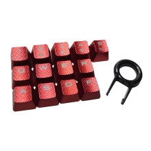 13 STKS Anti Slip Getextureerde Keycaps Backlights Key Caps-Rood