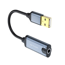 USB-geluidsadapter Externe stereogeluidskaart met 3,5 mm-10 cm