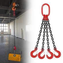 Durable lifting chain, 1000 kg, G80 steel for towing, stainless grip 4 leg 1 ton 1m