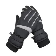 Ski Gloves Waterproof Windproof Thickened Warm Touch Screen Cycling Workout Outdoor Winter Gloves One Size Black for Men Women