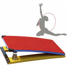 Portable Curved Gymnastic Springboard With Springs For School And Home Gym Red 80x50x20cm