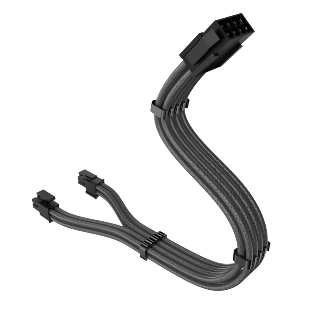 Color Cpu 8Pin To 4+4Pin Detachable Male Extension Cable- Grey 7732000453946