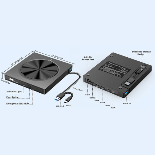 USB3.0 External DVDs Burning Drive Type C Portable Burners 2