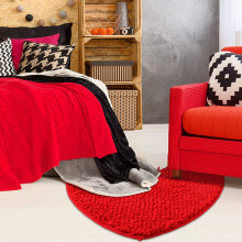 Valentine's Red Heart Rug - Washable Decorative Mat for Bedroom & Door