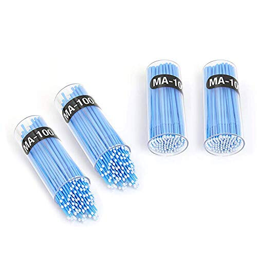 Salon-Quality Disposable Applicator, Precision Microfiber Tips for Eyelash Extensions and Personal Care (Blue, 400pcs) 1