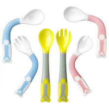 Sicheres Babybesteck-Set mit abgerundeten Kanten, inklusive Reiseetui für bequemes Füttern unterwegs, ergonomischer, breiter Griff für sicheren