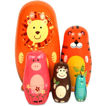 Encantadoras muñecas rusas anidadas, exquisito conjunto de madera hecho a mano con pintura ecológica, ideales para regalos y decoración del hogar,