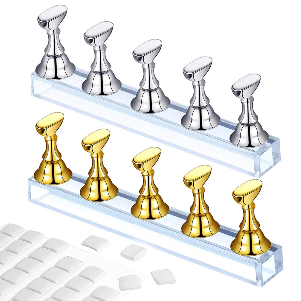 Innovative Nail Art Creation Center, Magnetic Nail Tip Art Display Stand Holder With Reusable Adhesive Putty, Perfect For Salon Artists And Nail