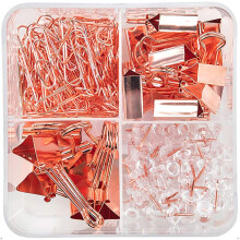 Mühelose Dokumentenorganisation, leuchtend roségoldene Binderclips für Büro und Schule