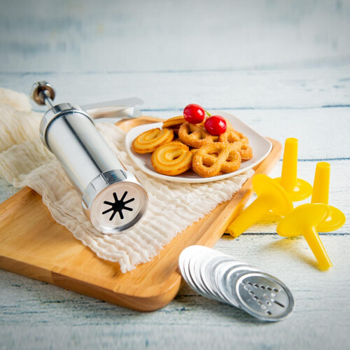 Diy Cookie Master: Πρέσα μπισκότων από ανοξείδωτο ατσάλι με εναλλάξιμους δίσκους 1