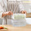Versatile Refrigerator Storage, Clear Containers Body With Removable Colander Lid, Adjustable Foldable Partition, Stackable Food Containers for 2