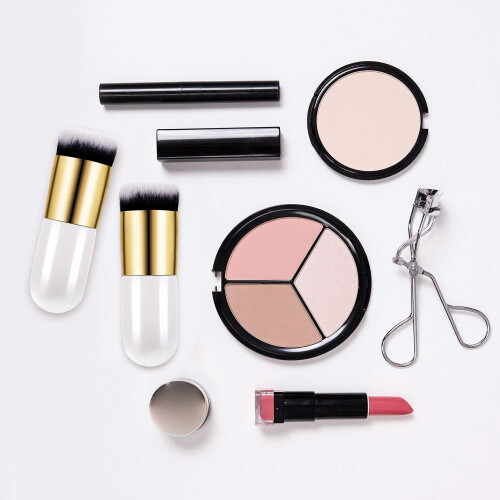 Compact Beauty Companion, Πινέλο Πούδρας Ταξιδιού για Γρήγορα Ρετούς, Πινέλο Foundation, Απαλό, 1