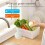 Versatile Refrigerator Storage, Clear Containers Body With Removable Colander Lid, Adjustable Foldable Partition, Stackable Food Containers for 3