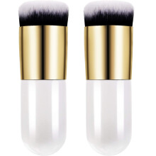 Professionelles Kabuki-Make-up-Pinselset, Bronzer- und Selbstbräunerpinsel, tragbare Reise-Make-up-Pinsel für flüssiges Make-up (2-teilig)