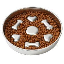 Stainless Steel Slow Feeder Dog Bowl with Non Slip Base for Medium and Large Dogs Anti Bloat Design
