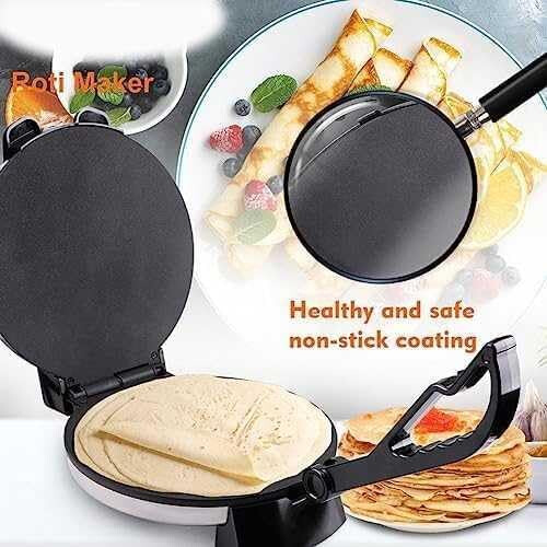 Electric Pancake Maker with DoubleSided Heating, NonStick Plate, Adjustable Temperature, 12Inch 2
