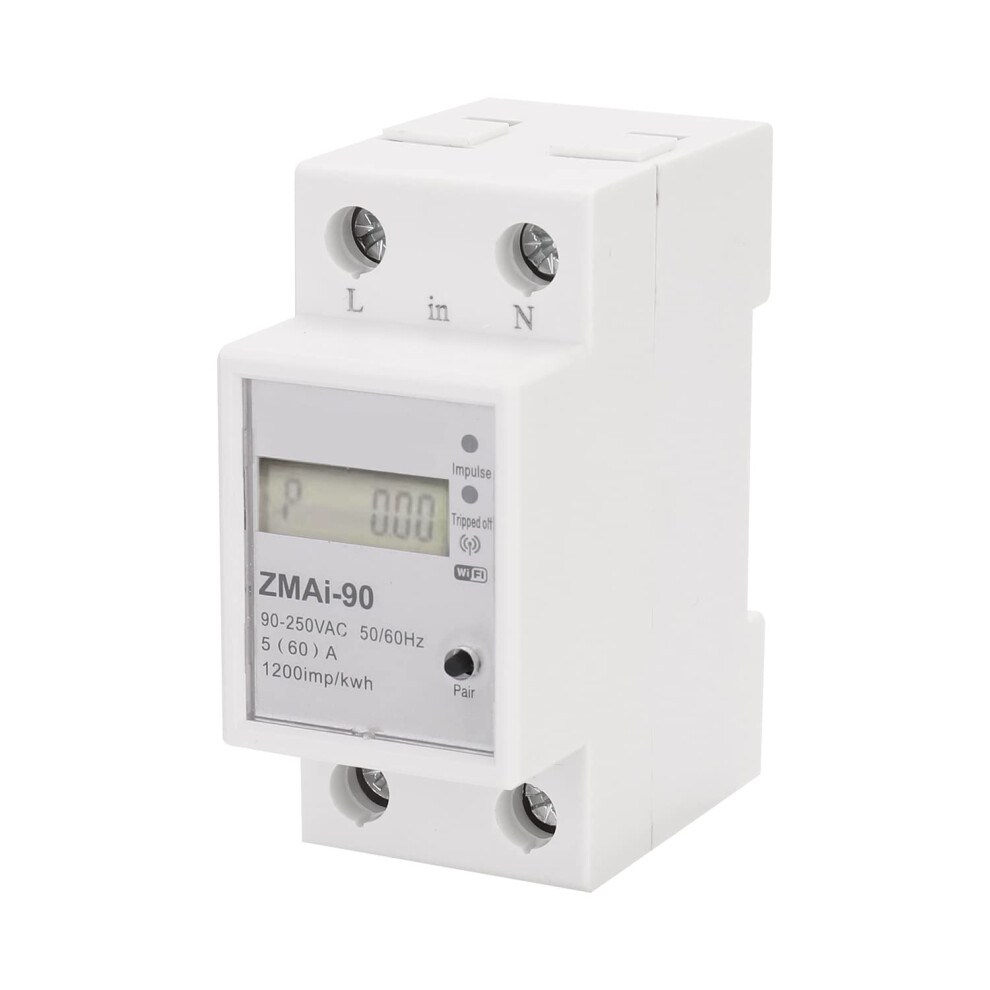 Smart Wifi Energy Meter Single Phase Kwh Monitor With Lcd Display, Smartlife App Control 9189345079023
