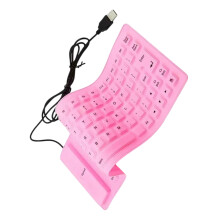 USB-kabels Siliconen toetsenborden, 85 toetsen Opvouwbare-Roze
