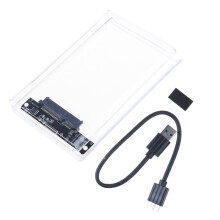 Clear USB3.0 2.5inch Hard Drive Enclosure Case Box for PC Laptop