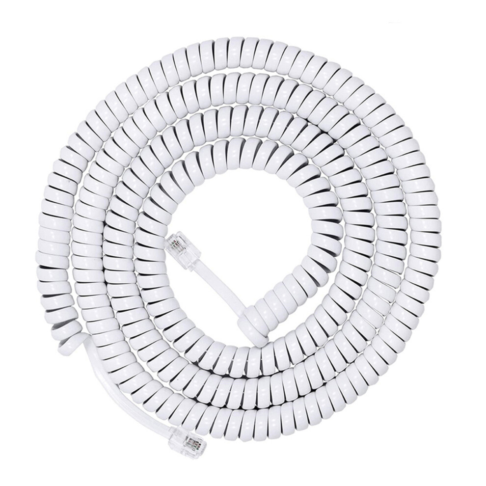 Rj9 Rj11 4P4c Telephone Handset Cord Coiled Fix- 2 Meters White 7732000460883