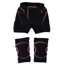 Women's Ski Protective Gear 3D Padded Shorts and Knee Pads Set for Snowboard and Winter Sports