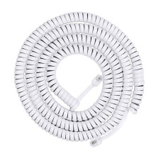 RJ11 RJ9 4P4C Telephone HandsetsCord Telephone-White 3 meters