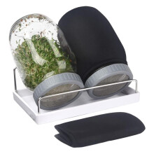 Sprouting Jar Kit 2 Pack Glass Jars with Mesh Lids for Easy Indoor Seed Growing Beans and Broccoli