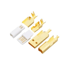 Connecteurs de fiches de soudage plaqués or USB, Type A + B,