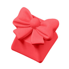 Capuchons de touches 3D en résine ESC avec nœud papillon,-Rouge