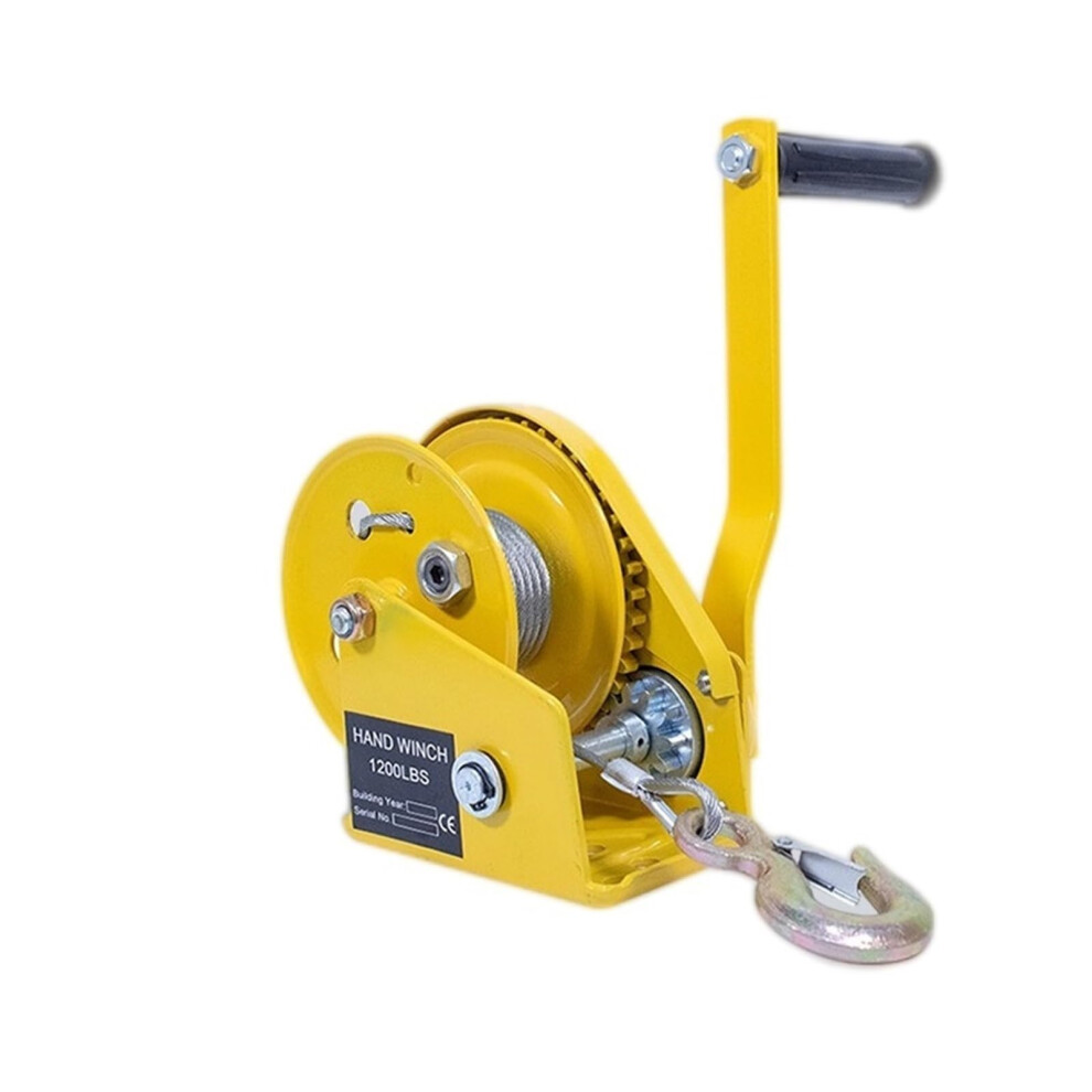 Hand Winch 1200Lb 30M Wire Rope Hand Winch Small Portable Winch Manual Traction Hoist Winch Crane Bidirectional Self Locking 1200Pounds 30M 9365049991285