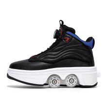 Roller Skates Outdoor Skating Shoes Adjustable 2 in 1 Trainers Skates Shoes Black 39