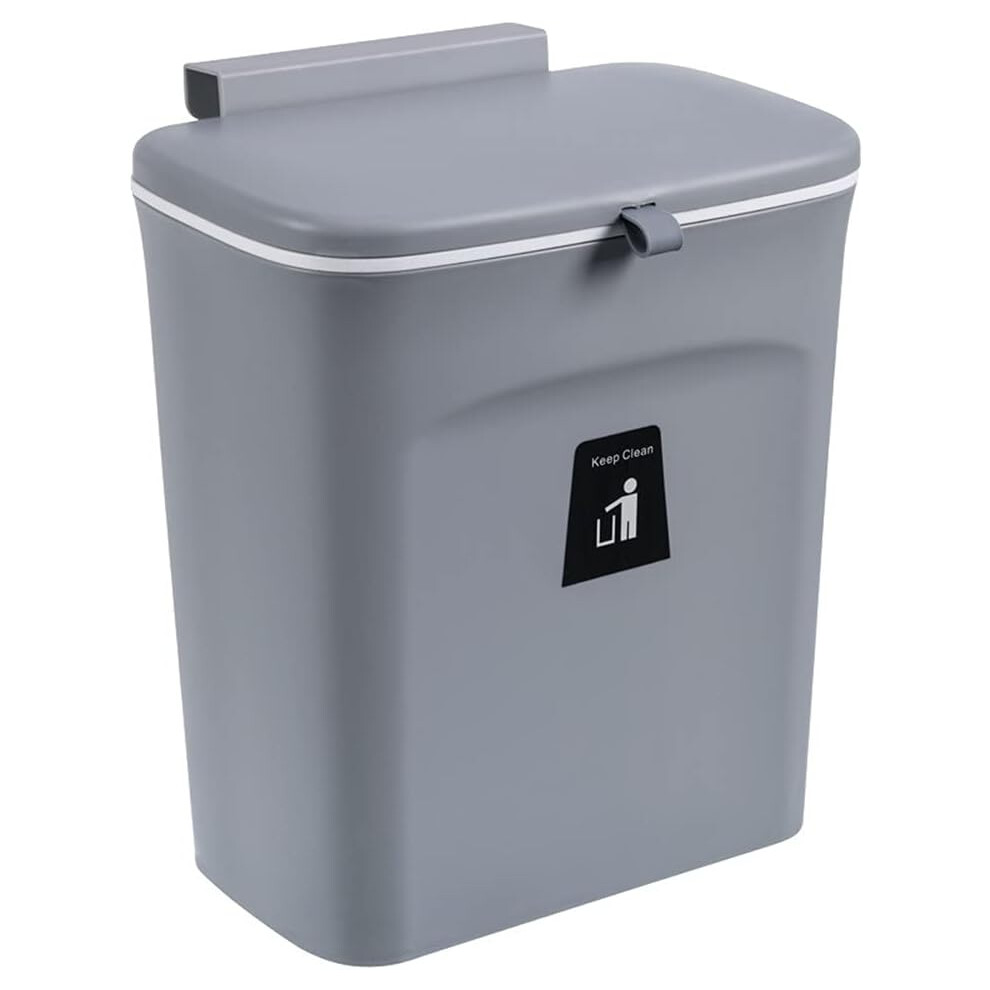 Reusable Grocery Bags Accommodating Trash Can, Space-Saving Hanging Bin With Lid For Rv (Gray) Gray 9148971927535