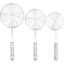 Schaumlöffel-Set aus Draht, Edelstahl-Spinnensieb in verschiedenen Größen, ergonomisches Design mit hitzebeständigem Griff, ideal zum Frittieren