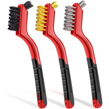 Ensemble de brosses métalliques portables de haute qualité, avec poils en nylon, laiton et acier inoxydable ; conception ergonomique pour une