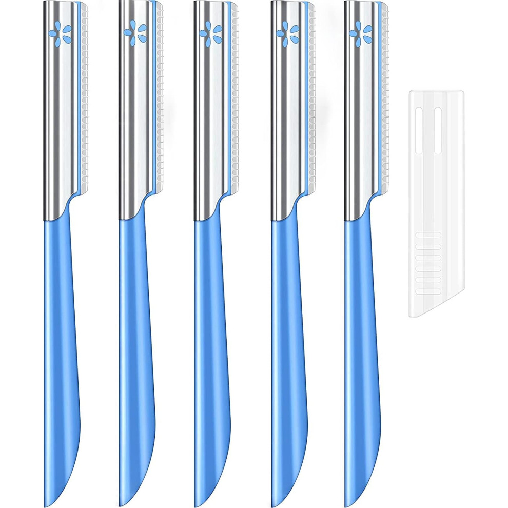 Peach Facial Hair Razor, Exfoliating Dermaplaning Tool For Fuzz Removal, Eyebrow Shaper, Sensitive Skin Trimmer, Non-Slip Grip, Japanese Stainless
