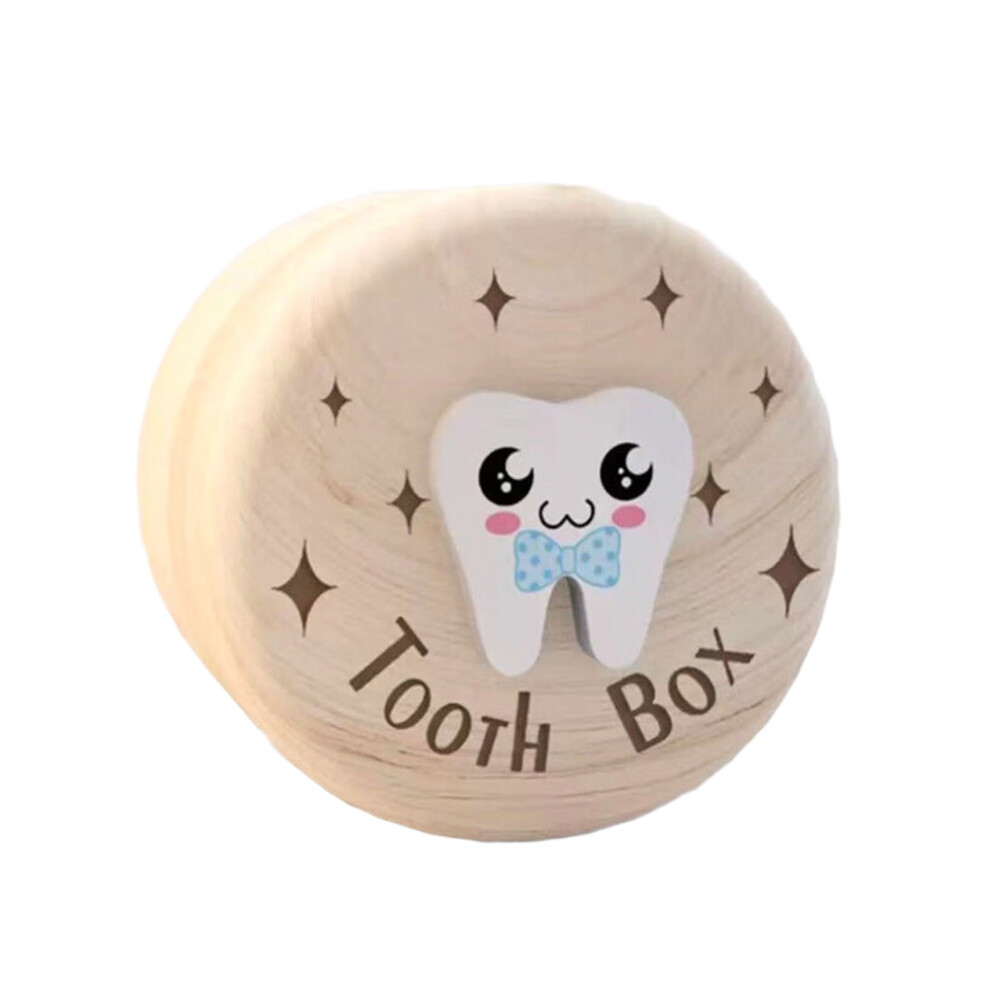 Wood Baby Tooth Holder Travel Friendly Storage For- Elf Blue