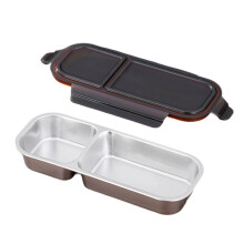 Stainless Lunchbox Box Multisection Compartments With Lid-3