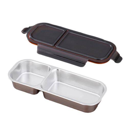 Stainless Lunchbox Box Multisection Compartments With Lid-3