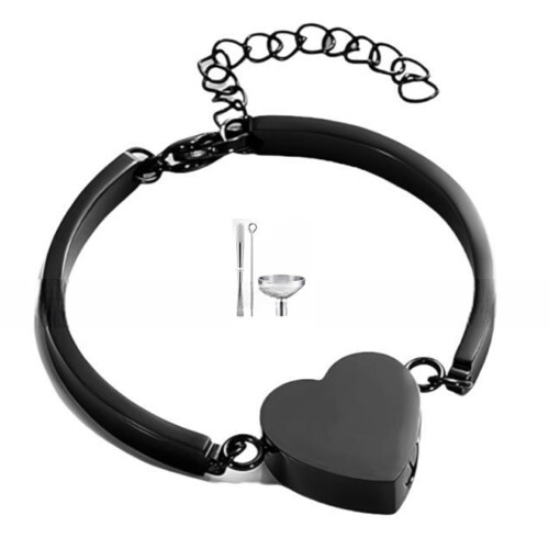 Memorial Cremation Bracelets Adjust Keepsakes Urn-Black
