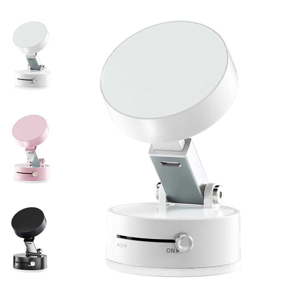 Magnetic Phone Holder With Vacuum Suction, 360 Rotatable Foldable Car Mount For Mirror And Gym, White 9412369224217