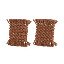 Set Of 2 Handmade Crochet Pots Holders Handwoven Cotton-Coffee