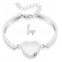 Commemorative Heart Cremation Bracelet Ashes Holders Pet-silver
