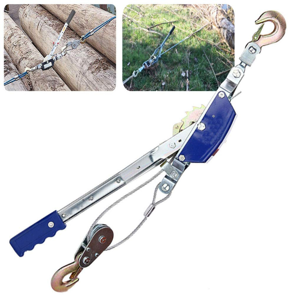 Dual Power Puller, Hand Winch Ratchet Puller With Cable And Hook, 2T 9426802345995