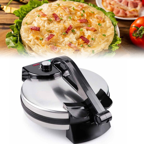 Electric Crepe Maker 1800W DoubleSided Heating Non Stick 12 Inch with Variable Temperature Control