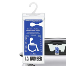 Disabled Parking Permit Holder - Transparent Carrier for Protection of Parking Tags, Hook Organizer, Durable Display
