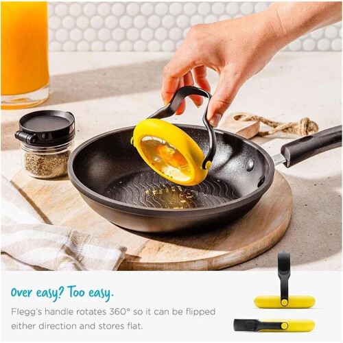 Silicone Egg Ring Set 4pcs Non Stick Mold with Heat Resistant Handle for Easy Breakfast Cooking 2