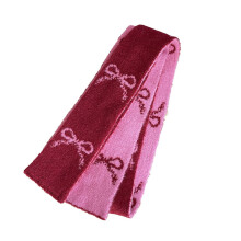 Écharpe longue à nœud papillon pour femme, écharpe en-Rouge
